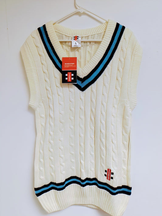 Gray Nicolls Half Sleeve White Sweater