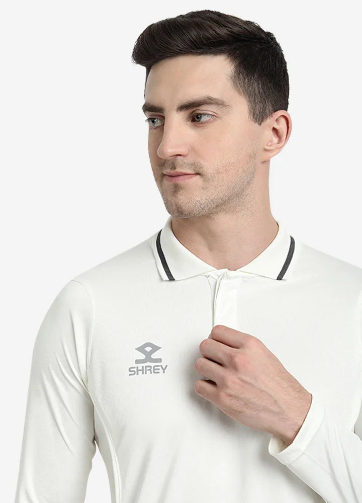 Shrey Premium White Long Sleeve T-shirt