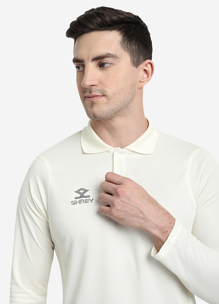 Shrey Match White Long Sleeve T-shirt