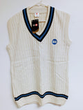 SS Half Sleeve White Sweater Gray Nicolls