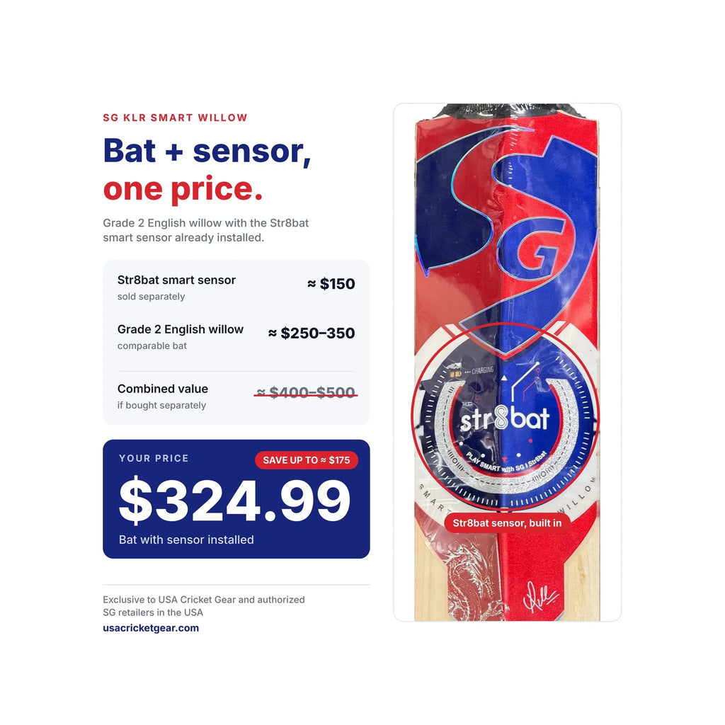 SG KLR Smart English Willow Cricket Bat with Str8bat Sensor SG