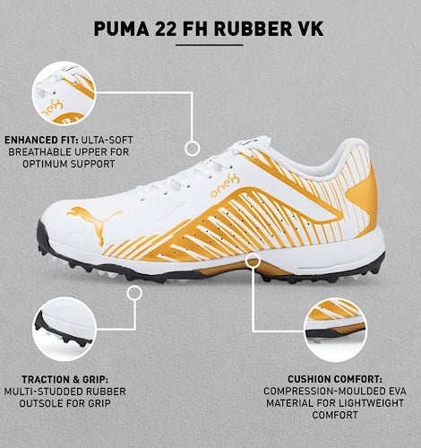 Puma one8 cricket shoes gold deals